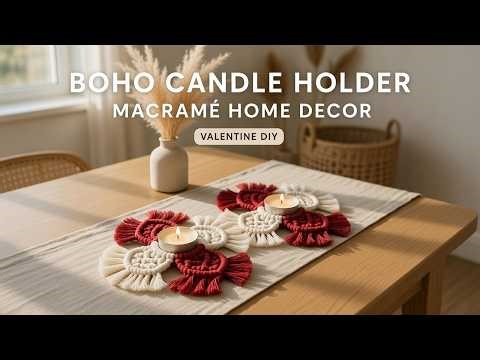 This Boho Heart Macramé Candle Holder Looks Store-Bought (But It’s DIY!)