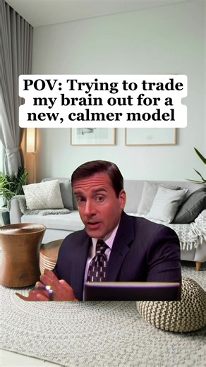Some days healing feels less like deep reflection and more like asking customer service if there’s a calmer brain model available. Therapy teaches you how to work with the brain you have — even when it’s loud, dramatic, and running on outdated software. Progress isn’t about replacing your brain, it’s about learning how to regulate it, understand it, and stop letting it run the whole show 🧠✨ #thoughtsfromatherapist #mentalhealthhumor #healingjourney #therapycontent #nervoussystemregulation