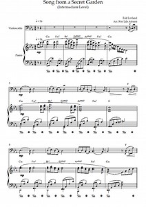 Song from a Secret Garden (Intermediate Level) (Rolf Lovland) - Cello Sheet Music