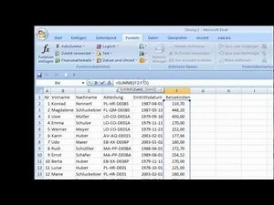 Excel Funktionen und Formeln