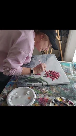 Hand embellishing canvas reproductions. #art #painting #healing #RedemptiveBeauty