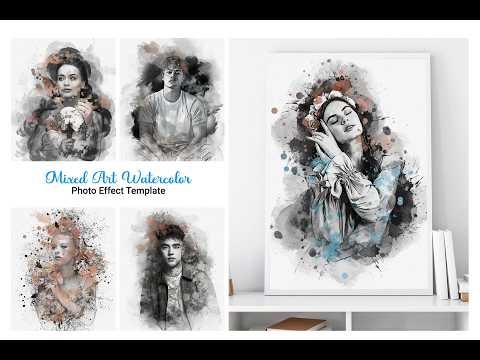 Mixed Art Watercolor Effect Template