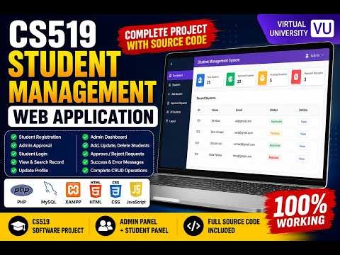 CS519 Student Management Web Application Project | Complete PHP MySQL Source Code