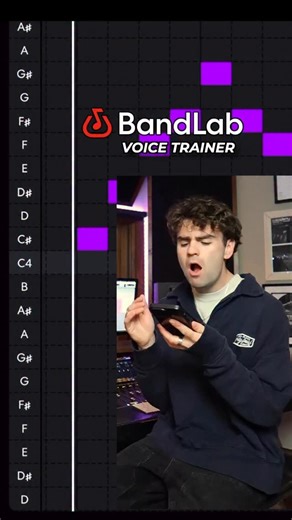 BandLab on Instagram: "Quick reps, big vocal gains 🏋️‍♂️ Level up your singing skills with fun and free exercises on VoiceTrainer, designed by pro vocal coaches! Start strong with guided warmups, master your breath control, and try vocal drills to improve your pitch, tone, and agility. The best part? They’re completely tailored to your vocal range. This new feature is gradually rolling out to all creators. Find it in the Tools menu on your Create tab to start practicing! 💪 #bandlab #bandlabvoc