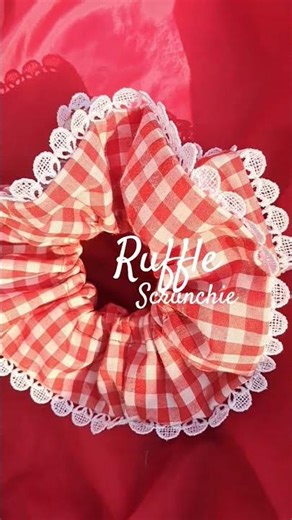 New Lace Ruffle Scrunchie tutorial #shorts #youtube #sewing #diy