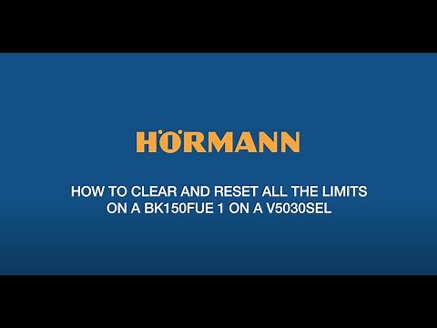 8) Clear/reset all the limits: BK150FUE 1 on a V5030SEL