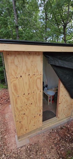 STEEL ROOF OUTHOUSE BUILD #construction #outhouse #tre #trending #camping #travel #land #sunrise