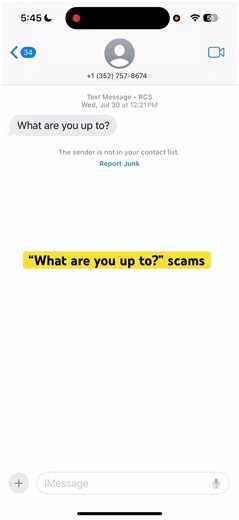 Stranger text scams: “what are you up to?“￼