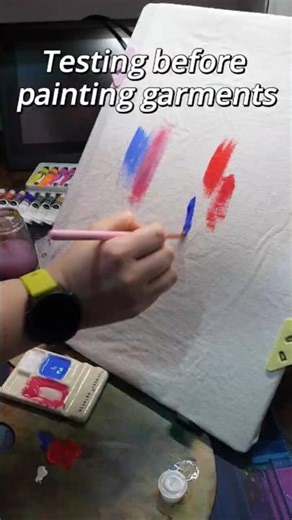 Acrylic vs fabric medium on a T-shirt test. #artandcraft #test #painttechniques #shorts #artshorts