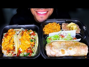 ASMR MEXICAN FOOD EATING SHOW NO TALKING MUKBANG MOUTH SOUNDS JERRY TACOS BURRITO