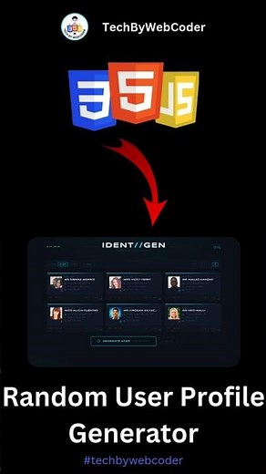 Day 40: How To Build a Random User Profile Generator Using HTML, CSS & JavaScript (For Beginner)