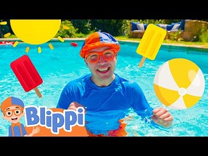 Swimming Pool Games With Blippi | Blippi - Sports & Games Cartoons for Kids