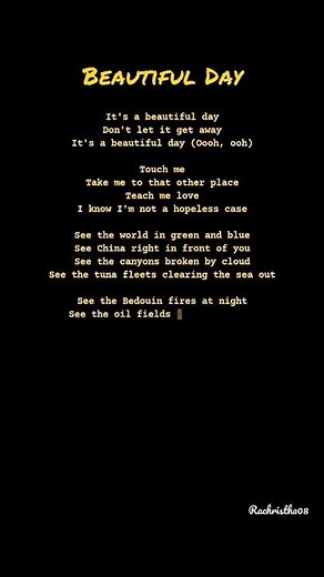 "Beautiful Day" U2 (Lyrics)