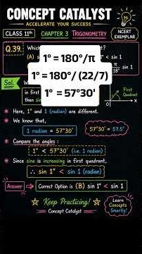 Most students forget that 1° and 1 radian are NOT the same NCERT Exemplar MCQ #trendingshorts #maths