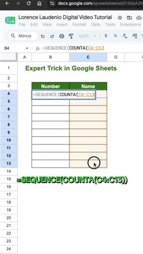 This formula automates numbering! #experttips #googlesheets #tutorial #sequence #automation