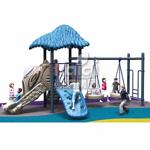 [Hot Item] Preschool Outdoor Plastic Playground Equipment Swing Sets with Slide