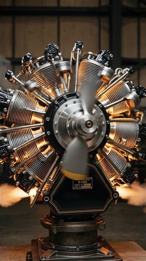 How a Radial Engine Works | Radial Engine Explained in 3D #radialengine #shorts #viral #3d #engine