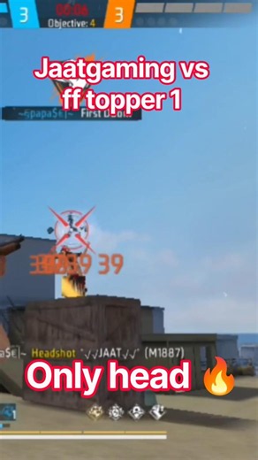 Only head 🔥 #Jaat gaming vs ff topper 1 😱🤯 1v1 #freefire #gameplay #popular #trending #bestyoutuber🤩