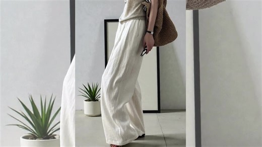 Women’s Linen Wide Leg Pants | High Waist Linen Trousers | Summer Lightweight Linen Pants | Korean Style Loose Casual Pants - Etsy
