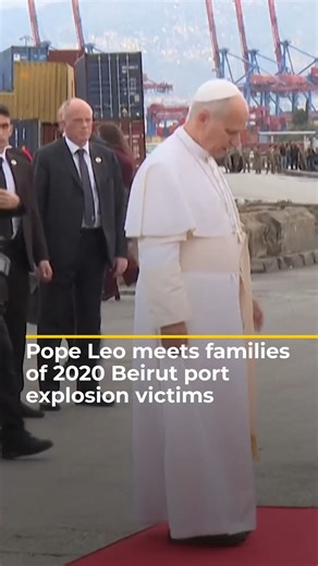 During his visit to Lebanon, Pope Leo XIV held a silent prayer and met with families of the victims of the 2020 Beirut port explosion, which killed 218 people. | Al Jazeera English