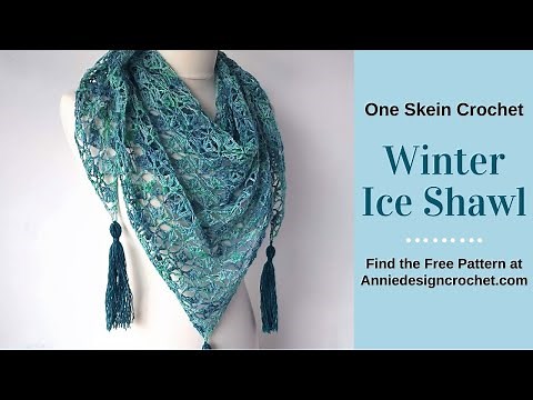 One Skein Crochet Lace Shawl - Winter Ice