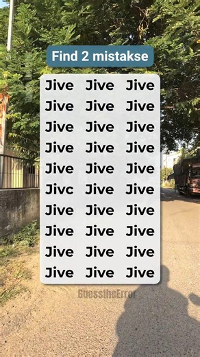 3.8K views · 57 reactions | Can you spot two typos in the word Jive?  #BrainTeaser #Search #PuzzleGame | Guess the Error | Facebook