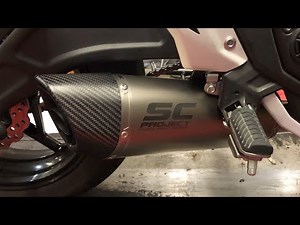 Kawasaki Z650 with SC Project Muffler / Exhaust System Sound Review - Start-up - Revs - SC1-R GT