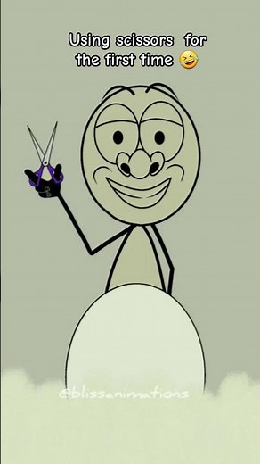 Using scissors for the first time 🤣 (best animation memes) #shorts