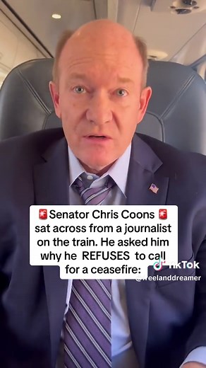 Chris Coons Confronted by Journalist on Train About Ceasefire Stance