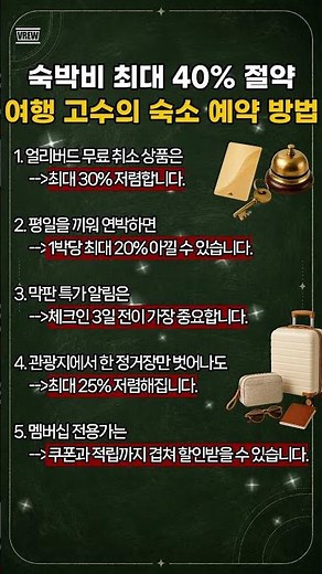 숙박비 최대 40% 절약 여행 고수의 숙소 예약 방법 숙박비절약 #여행꿀팁