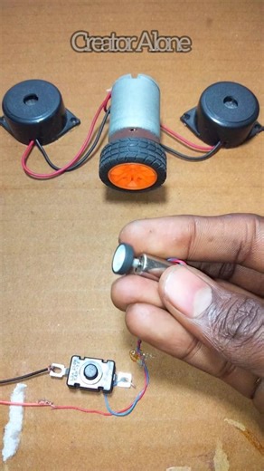 Powering 2 buzzers using a mini drone generator motor #shorts