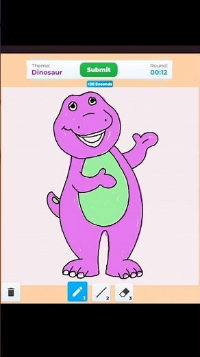Drawing Dinosaur Barney in Speed Draw ROBLOX 💜🦖 #speeddrawing #art #speeddraw