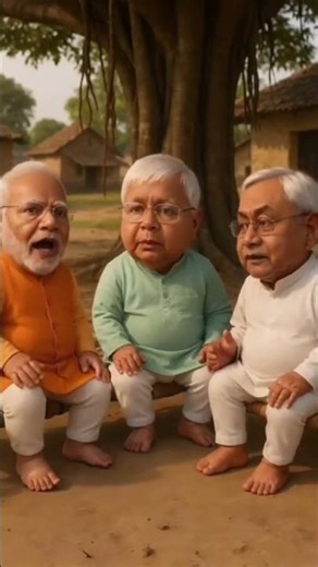 Humorous & Direct): Modi, Lalu, Nitish as Kids | AI Deepfake Political Debate 😂#funny