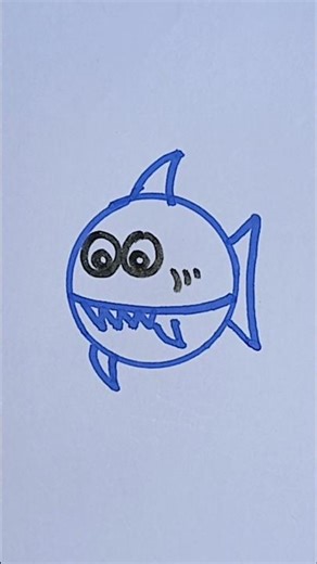 How to Draw a Cute Shark #HowToDraw #CuteShark #SharkDrawing#DrawingForKids #SimpleDrawing#shorts