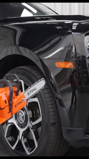 This_Tiny_STIHL_Chainsaw_Cuts_a_Rolls-Royce Cullinan_Model_project #car #stihl #shorts #vs #tech