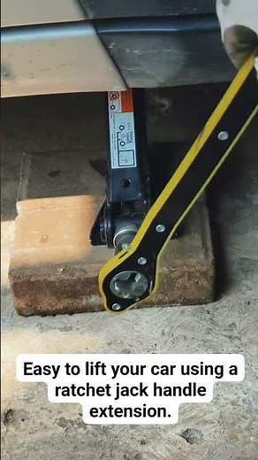How to lift up your car easily using a ratchet jack handle extension.
