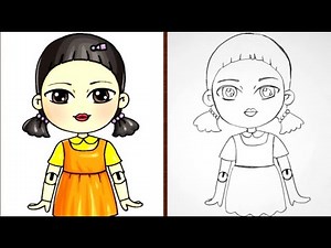 How to Draw Squid Game Doll Step by Step | Squid Game Season 2 Drawing