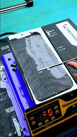 Repairman, mobile phone repair, glue removal machine, screen cleaning