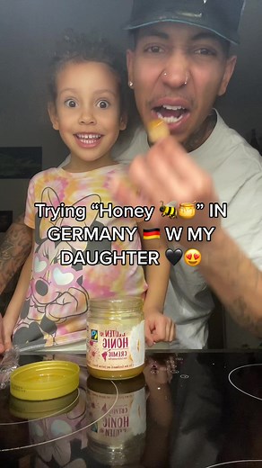 Trying German Honey with My Daughter in Germany