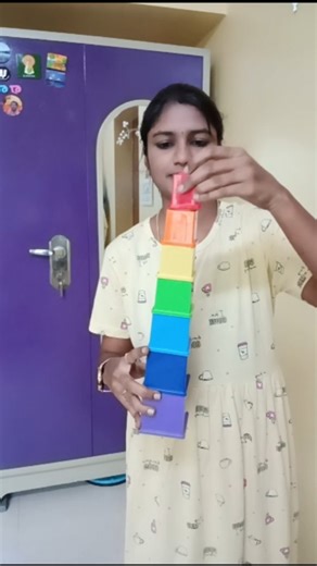 rubysamayan on Instagram: "🌈🏳️‍🌈Activity toy for kids.. rainbow stacking cubes..🌈 improves motor 🤩🥳and cognitive skills..🧠bulid ur child with skills..#trendingreels #reels #shorts #kidstoys #reelviral"