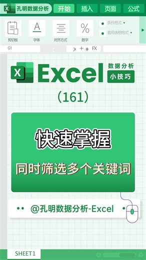 excel小技巧之快速掌握同时筛选多个关键词
