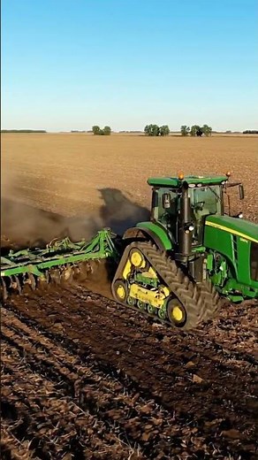 🚜 USA Farmers Using Big John Deere 9RX Tractor for Field Preparation | Powerful Farming Action 🌾