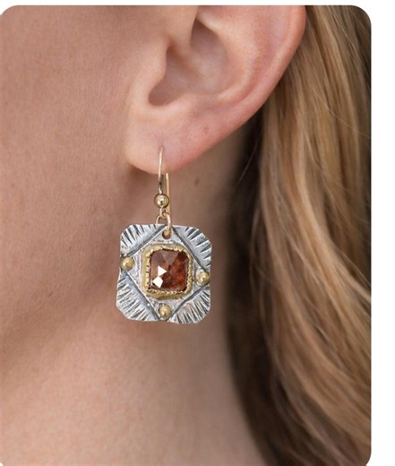 Rose Cut Diamond Dangles: Silver and 22kt - Etsy