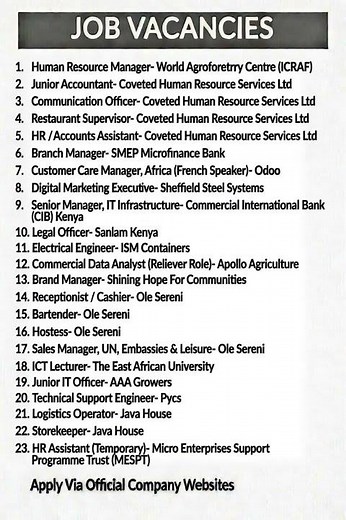 🔥 23 New Job Vacancies in Kenya This Week | ICRAF, Odoo, Java House & Banks Hiring!