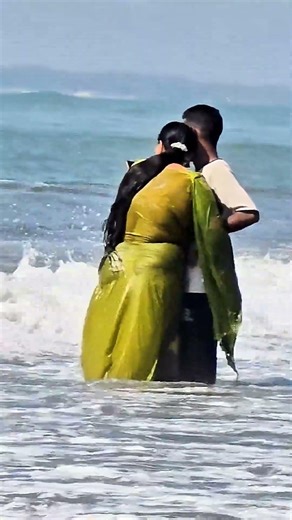 Romantic sea beach swimming video #viral #shorts #beach #romantic