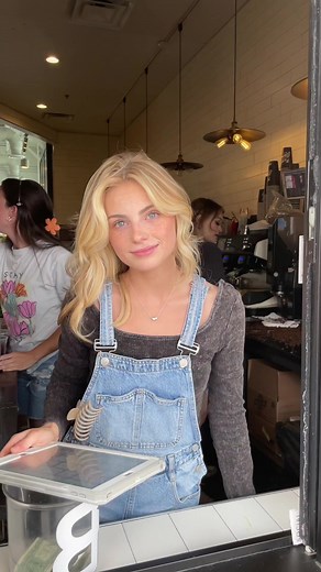Hot Blonde Barista in TikTok Video