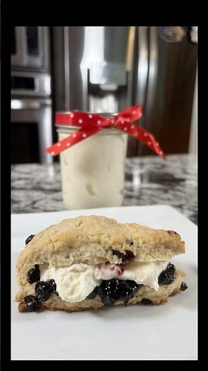 Bakery-Style Lemon Blueberry Scones from a Box Mix 🫐🍋 Easy Clotted Cream #easyrecipe #baking #fypシ