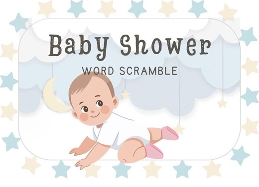 Baby Shower Word Scramble Game | Printable Baby Shower Game | Baby Shower Activity | Gender Neutral Shower Game | Instant Download - Etsy