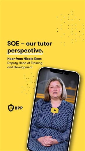 We asked our tutors to share their insights as to how BPP prepares you for the SQE. Hear from Nicola as she explains how we create an active learning environment in the classroom so that students get the most out of workshops and group work. Discover more reasons to why BPP prepares you better: ⏯️https://ow.ly/1P5s50UpcoI | BPP