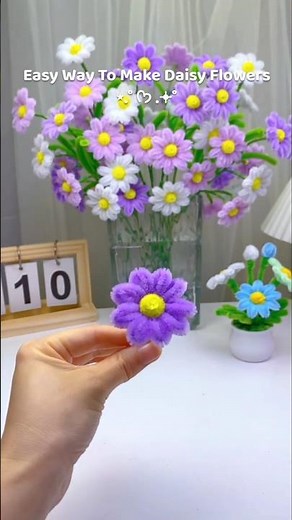 How to make beautiful daisy with pipe cleaners #pipecleaners #flowerscraft #handmadepipes
